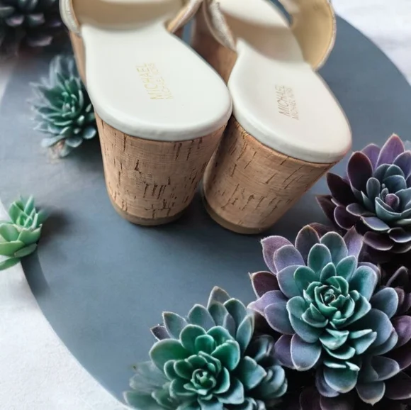 Michael Kors Jilly Platform Wedge Sandal Size 7 Color: White (New) - Picture 6 of 10